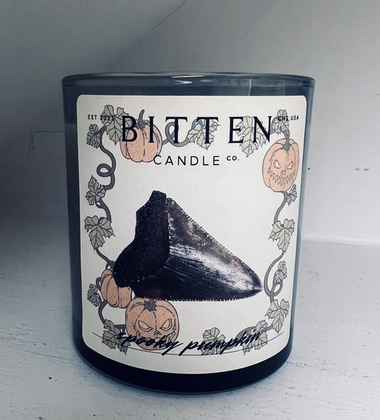 Shark Tooth Candle - Spooky Pumpkin